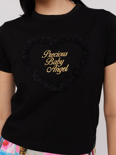 Black Precious Baby Angel Fitted Tee