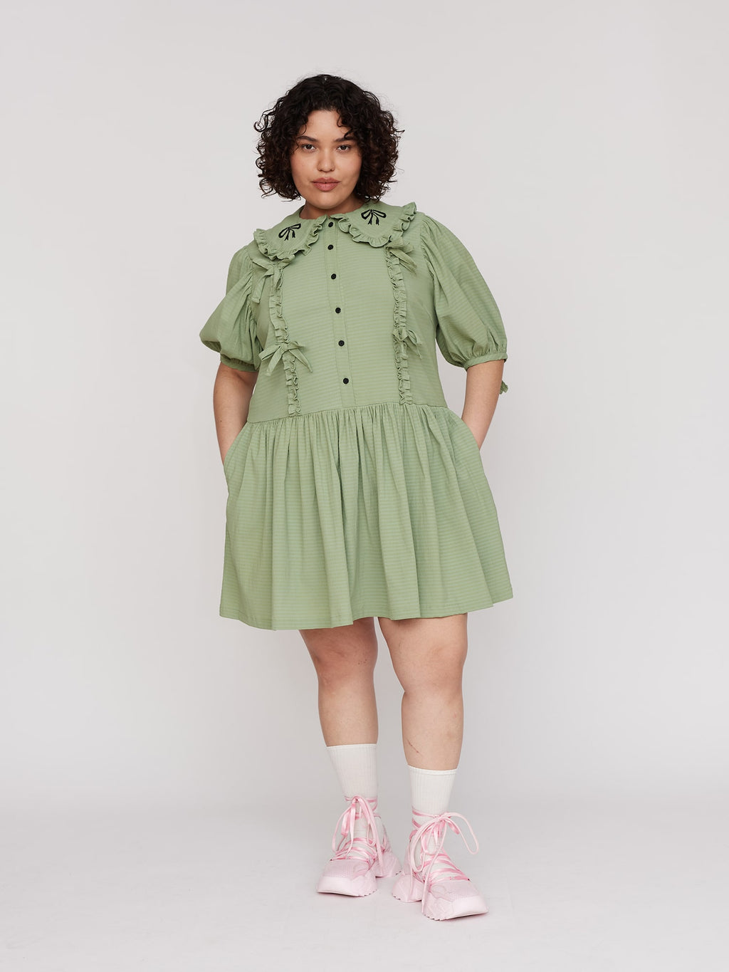 Frilly Smock Mini Dress – Lazy Oaf