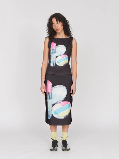 Hot Pink Lipstick Skirt & Top Set