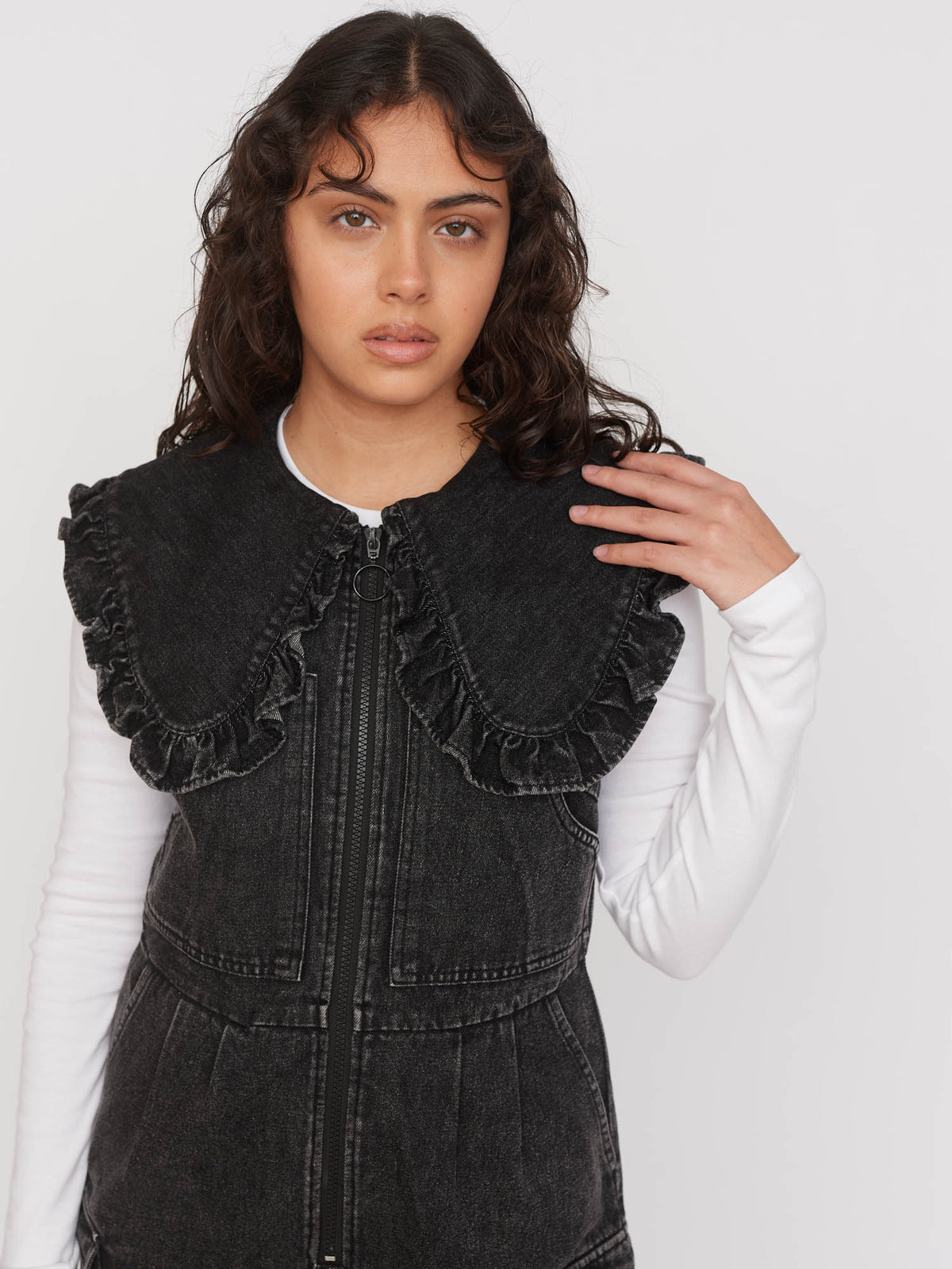 Big Collar Gilet Jumpsuit