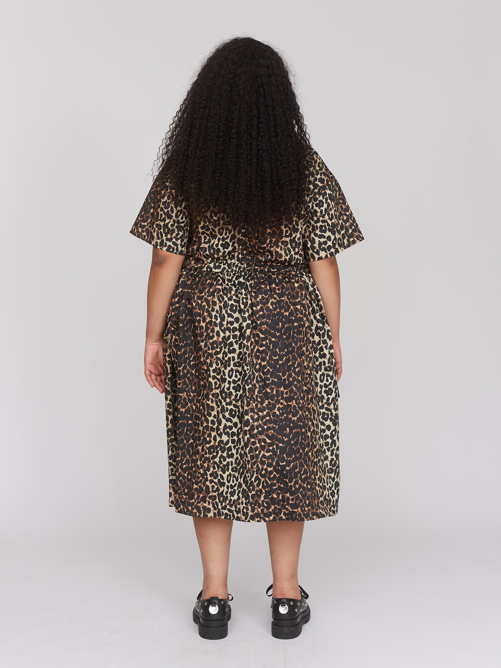 Leopard Side Tie Midi Dress