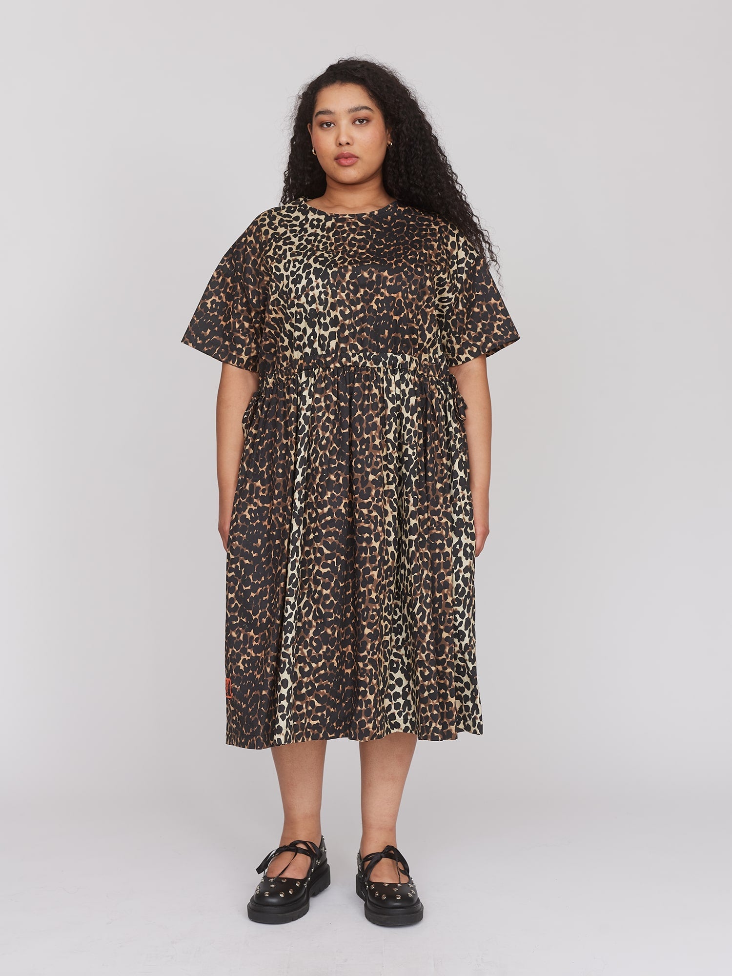 Leopard Side Tie Midi Dress Lazy Oaf Leopard Side Tie Midi Dress Lazy Oaf