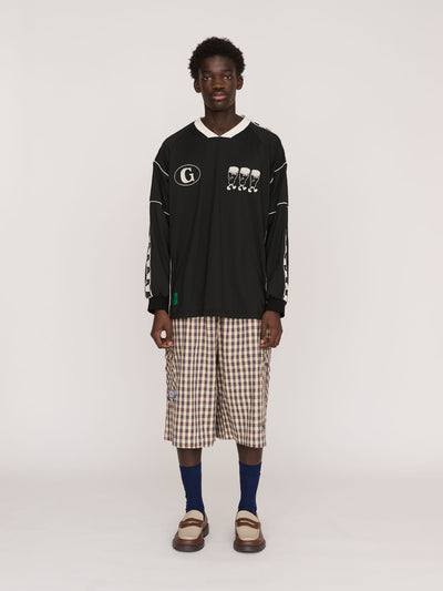 model:Elhadj wears size L and is 6’1”