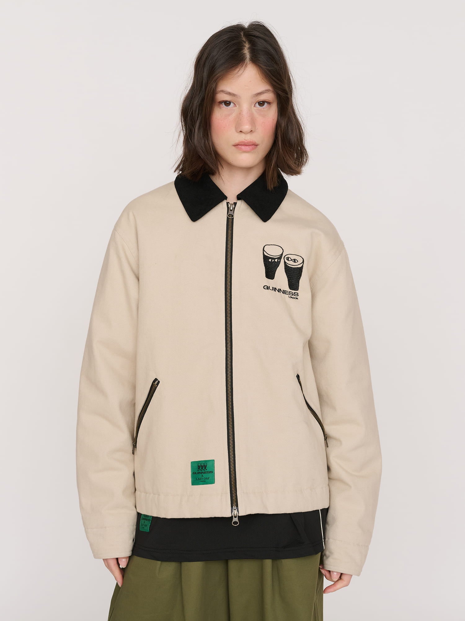 Guinness x Lazy Oaf Zip Twill Jacket