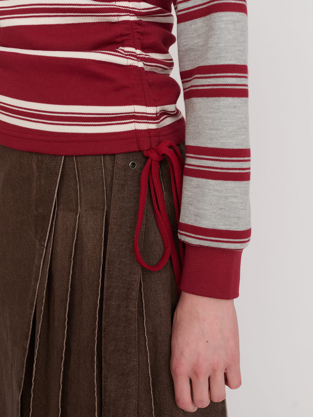 Stripe Rouched Rugby top