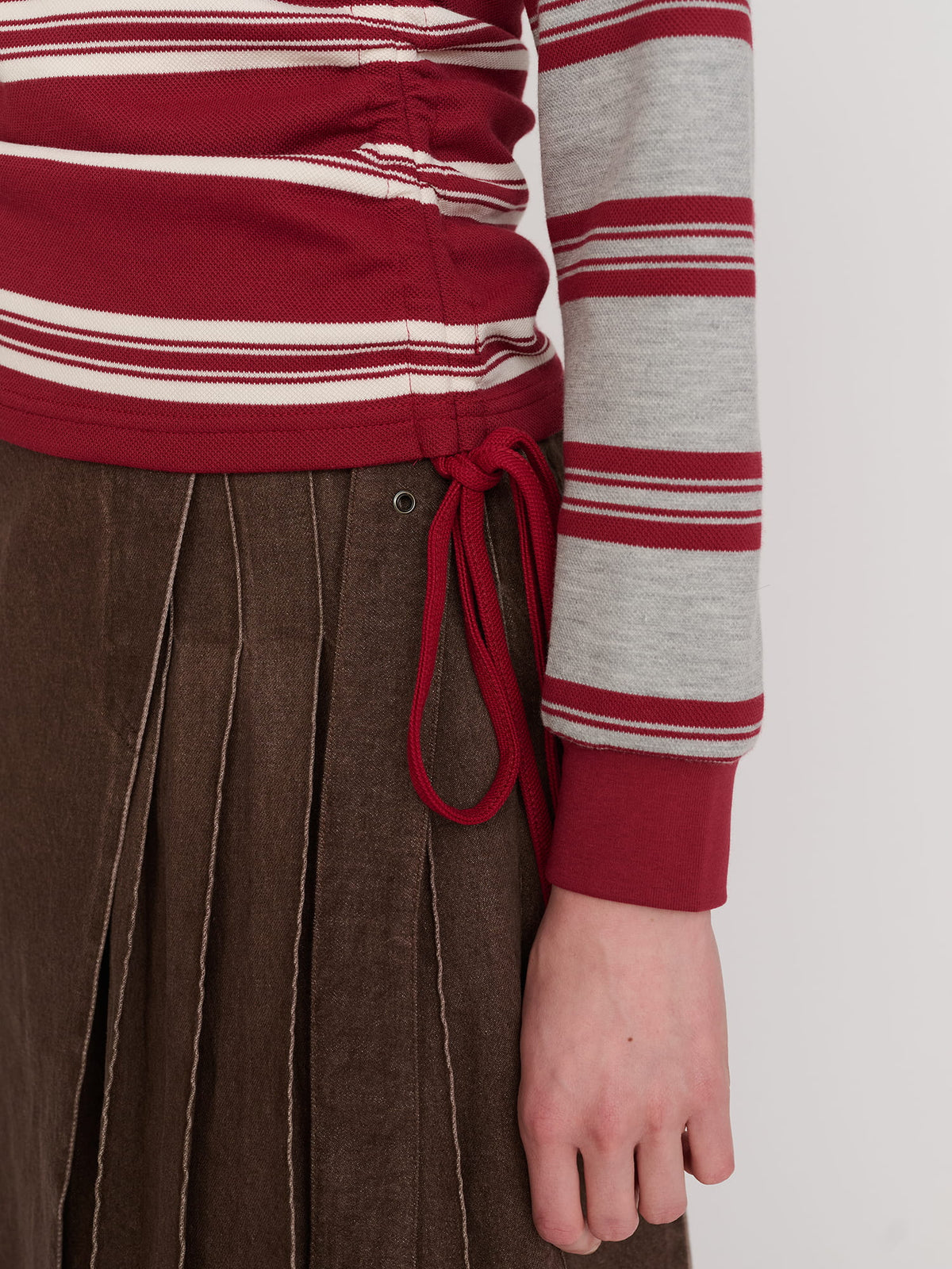 Stripe Rouched Rugby top