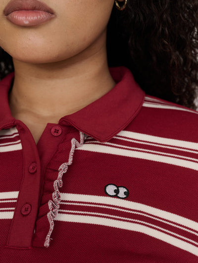 Stripe Rouched Rugby top