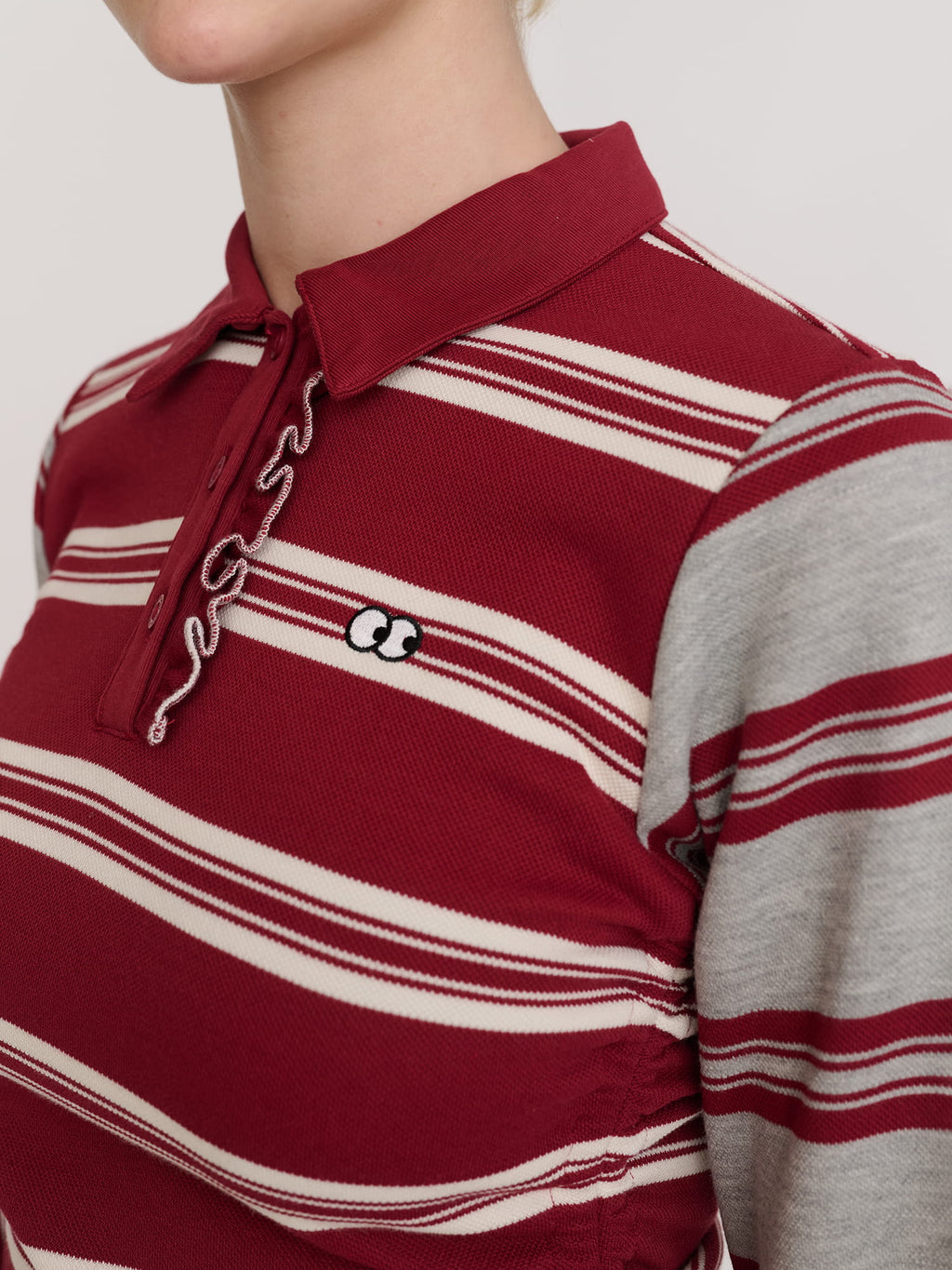 Stripe Rouched Rugby top