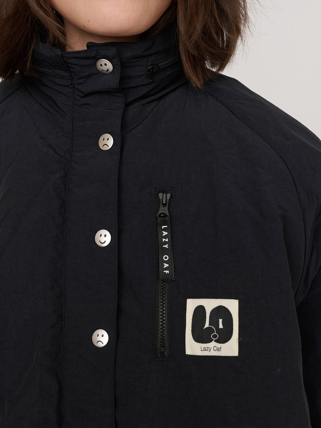 Short Wadded Happy Sad Jacket