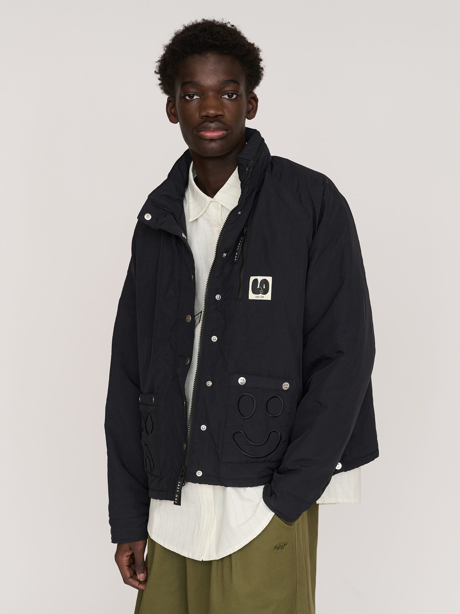 Short Wadded Happy Sad Jacket – Lazy Oaf