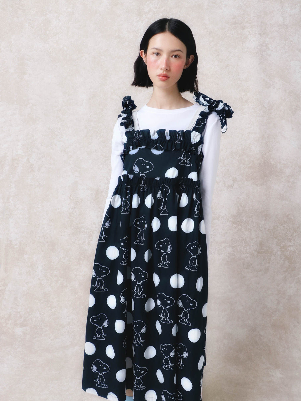 Lazy Oaf x Peanuts Snoopy Spot Frill Midi Dress