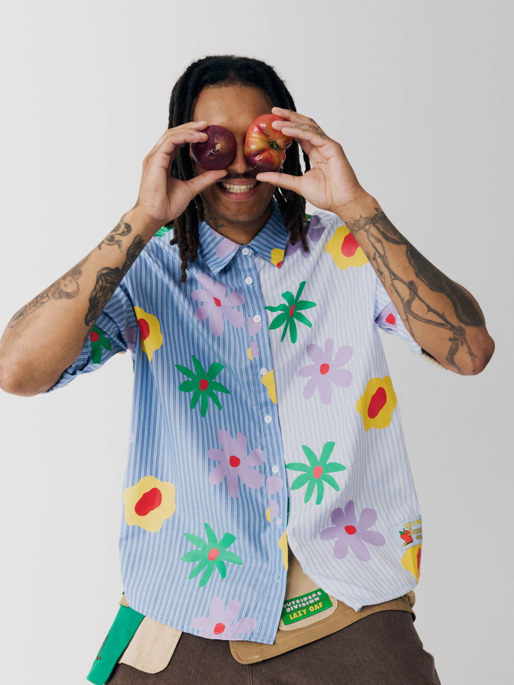 Outsiders Division x Lazy Oaf Flowered Shirt