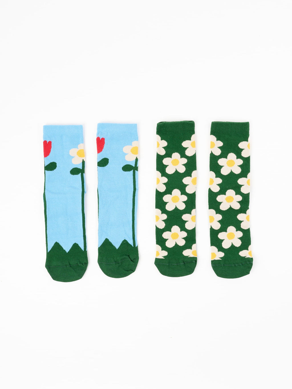 Blue Flower Garden Sock Set