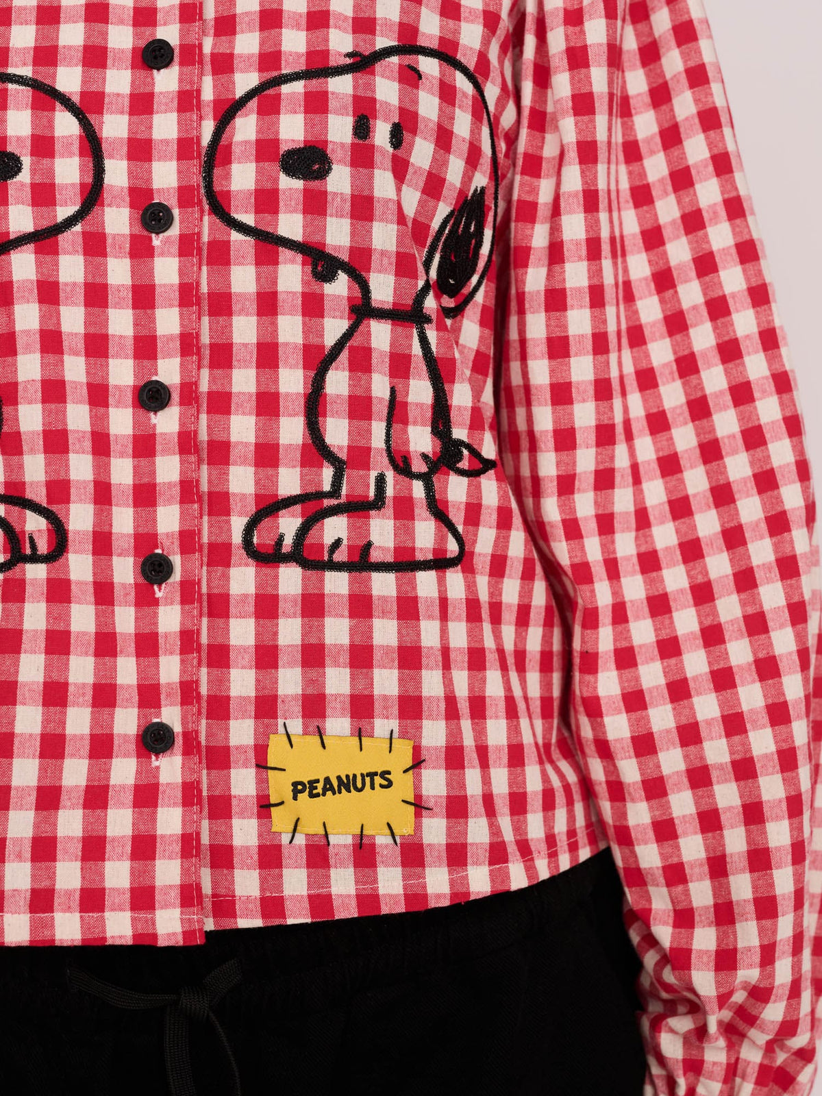 Lazy Oaf x Peanuts Snoopy Gingham Collared Shirt
