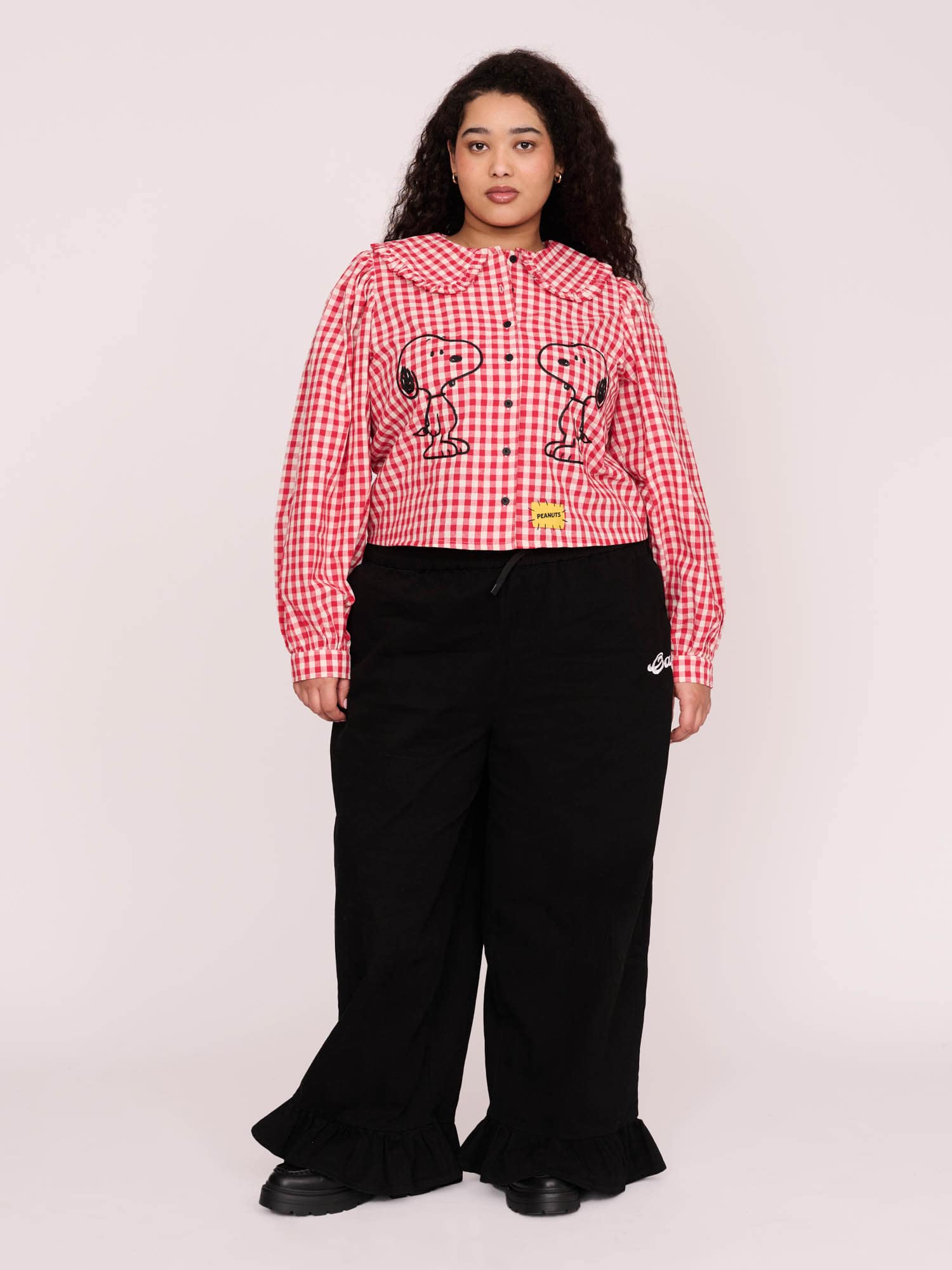 Lazy Oaf x Peanuts Snoopy Gingham Collared Shirt