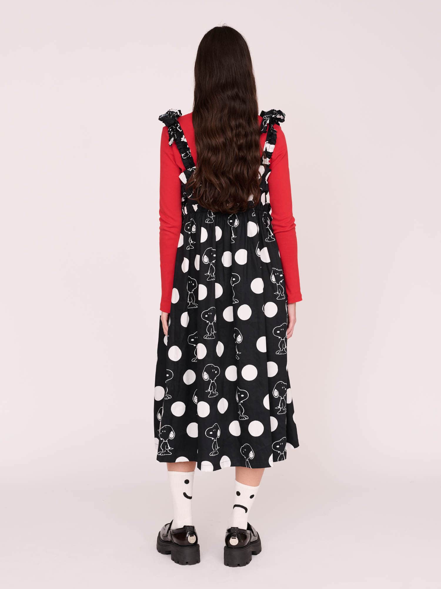 Snoopyryder です。 Lazy Oaf x Peanuts Snoopy Spot Frill Midi Dress