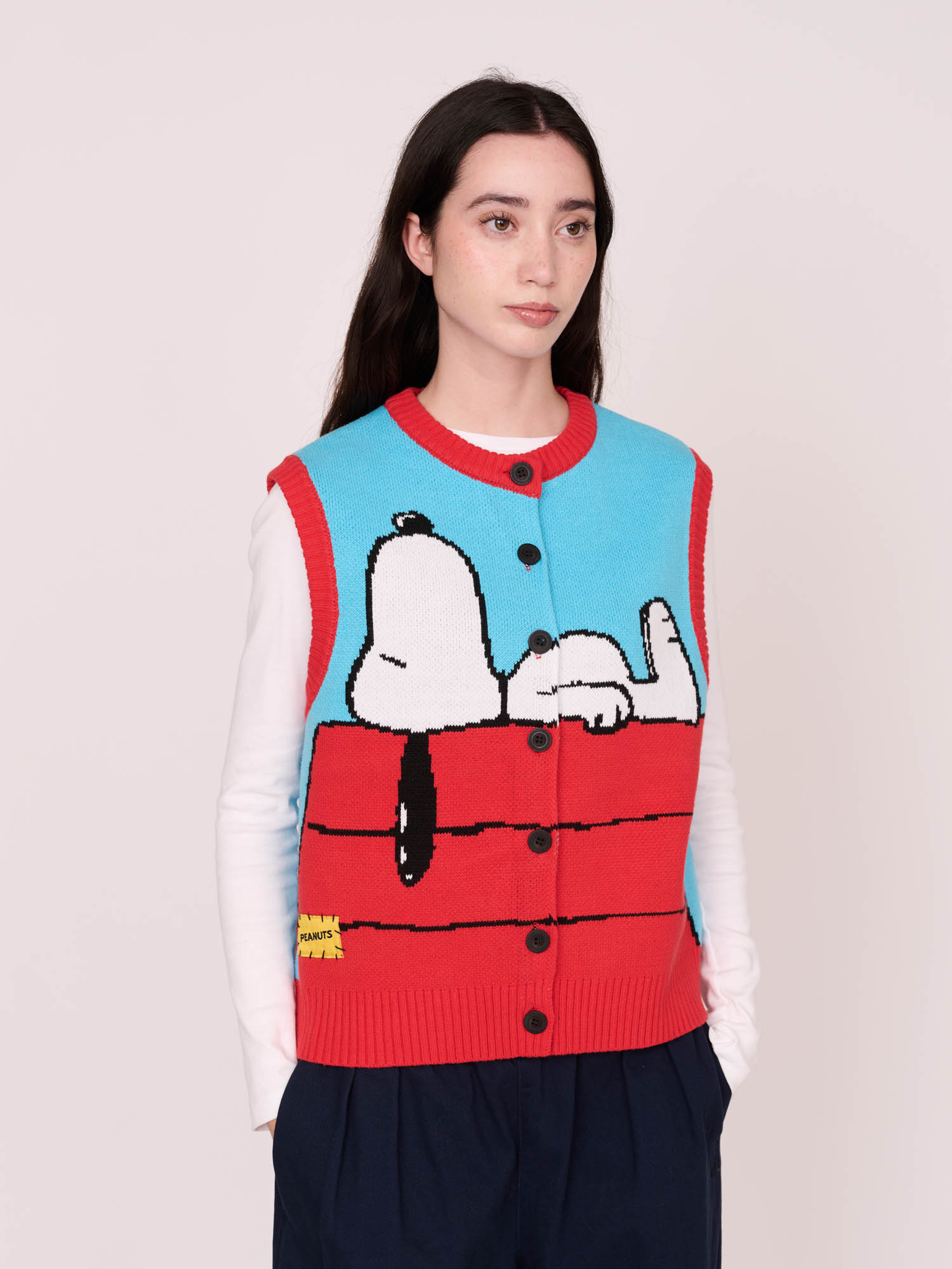 Lazy Oaf x Peanuts Button Through Knit Vest