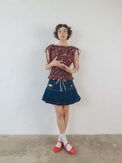 Pompompurin Denim Mini Skirt - PRE-ORDER SHIPS FROM MID AUGUST