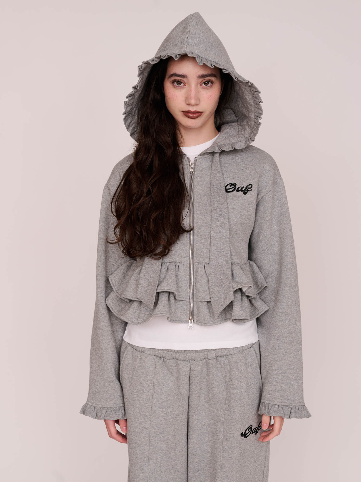 Frill Zip Through Hoodie – Lazy Oaf