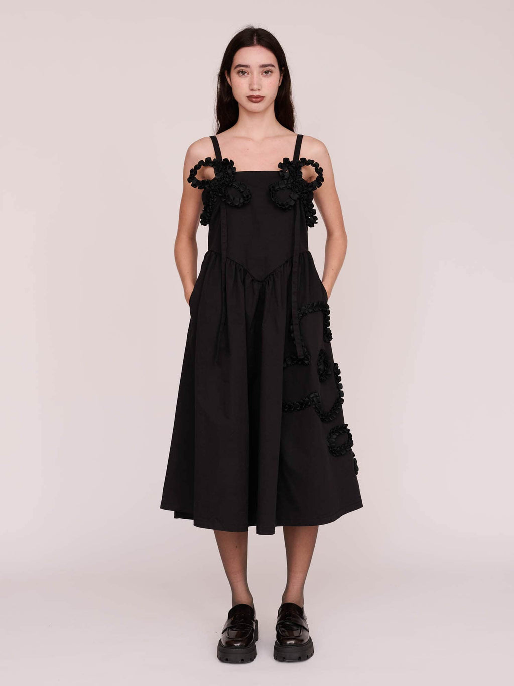 Black Big Big Flower Dress Lazy Oaf Black Big Big Flower Dress Lazy Oaf