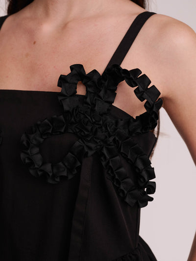 Black Big Big Flower Dress