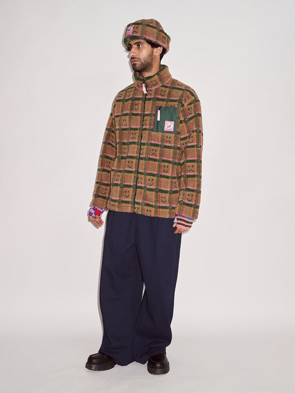 Happy Sad Check Fleece