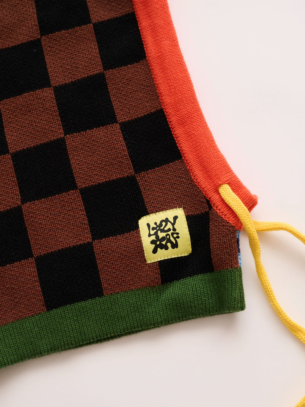 Check And Stripe Knit Hood
