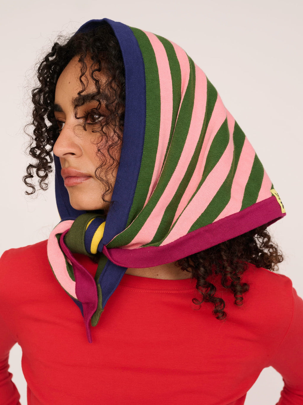 Mixed Stripe Triangle Scarf