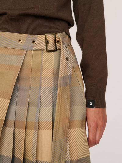 Detective Check Midi Skirt
