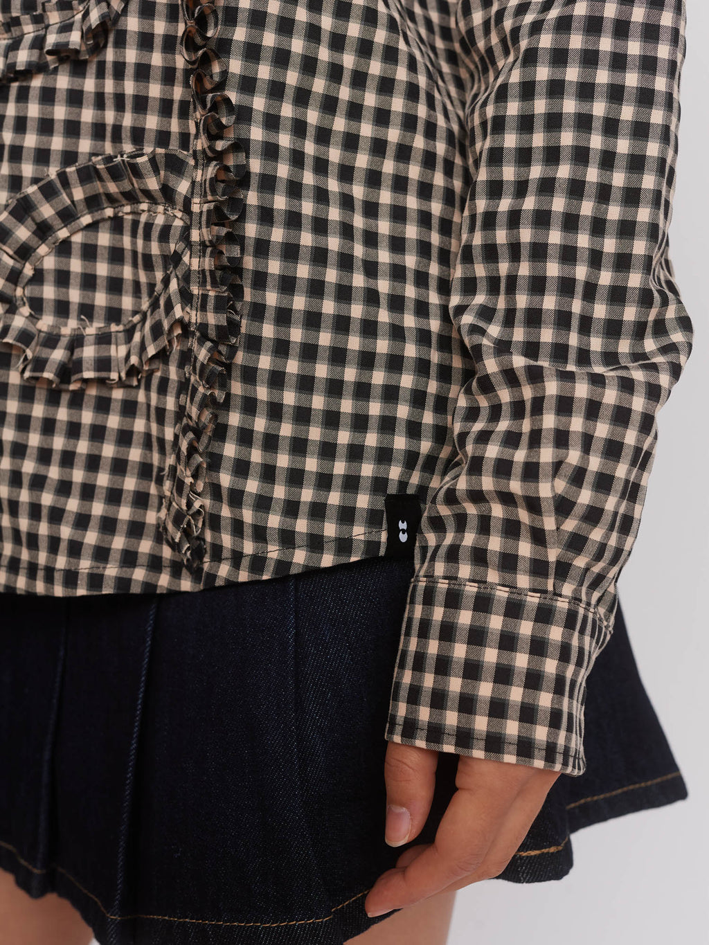 Gingham Big Flower Shirt