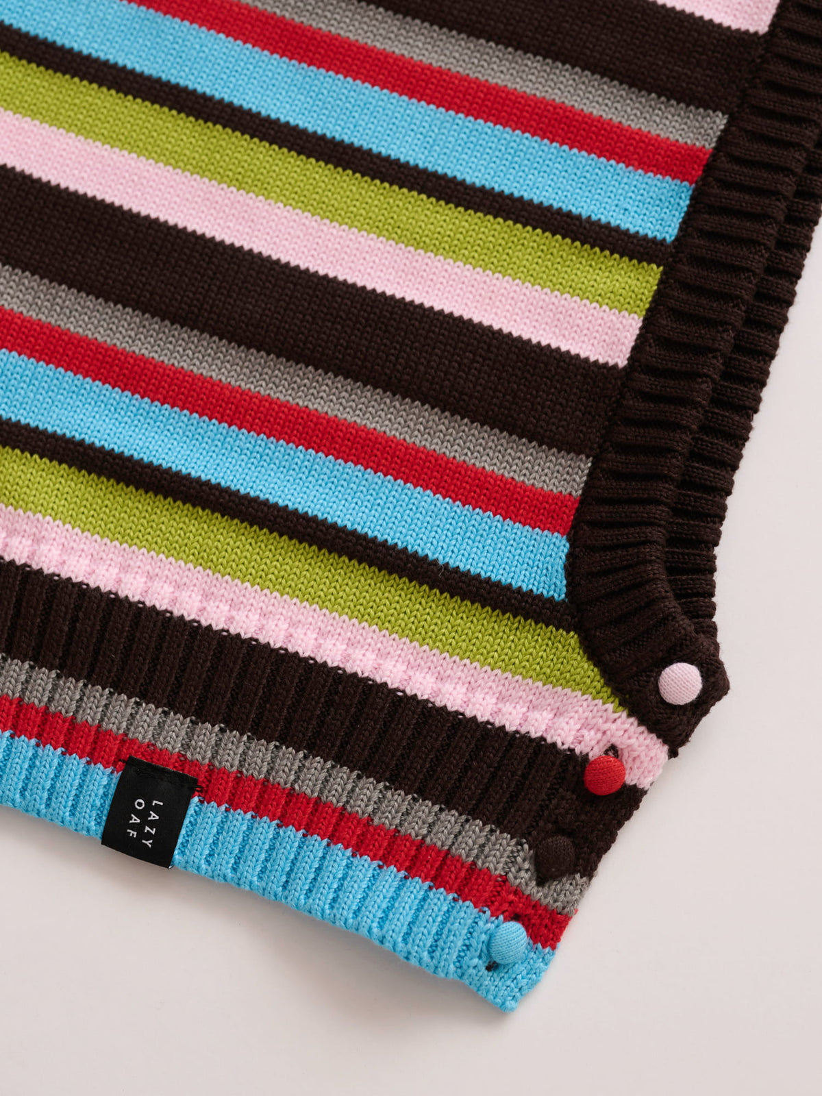 Stripey Button Up Knit Hood