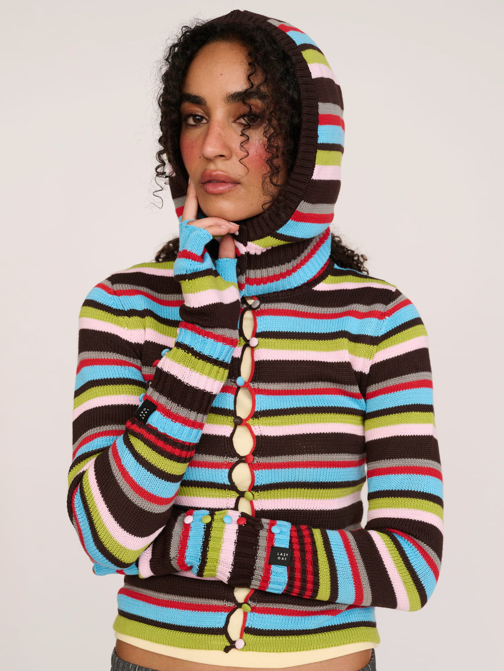Stripey Button Up Cardigan - Shipping From 30/10