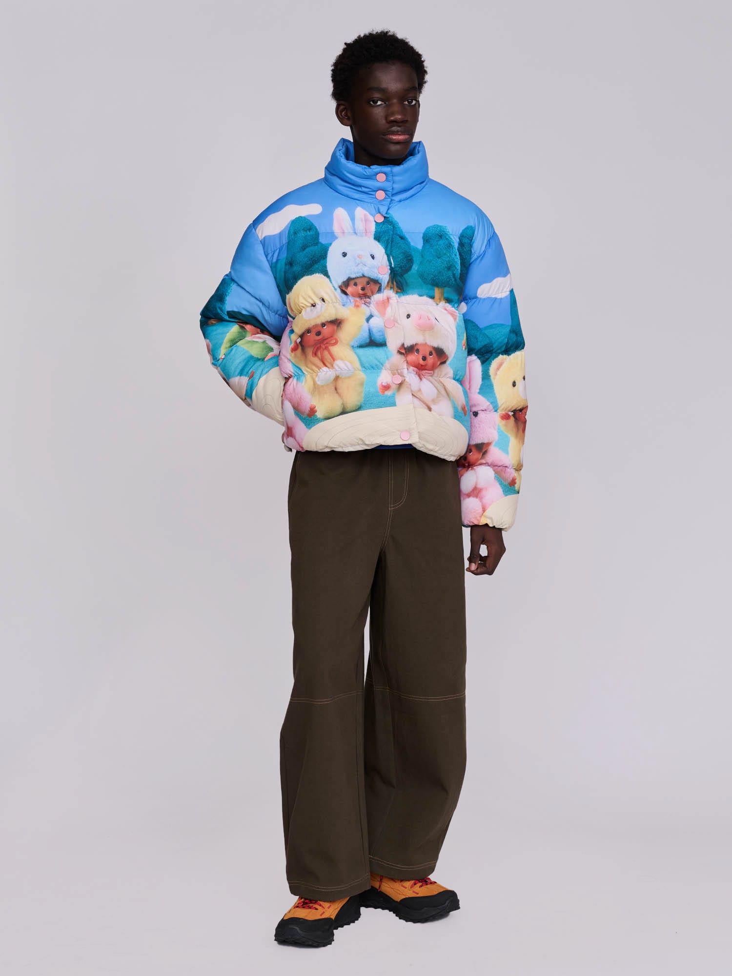 N.♡Misha&Puff LongSleeveVintageHenley Monchhichi x Lazy Oaf Cloud Puffer Coat