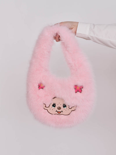 Monchhichi x Lazy Oaf Mini Pink Floofy Bag