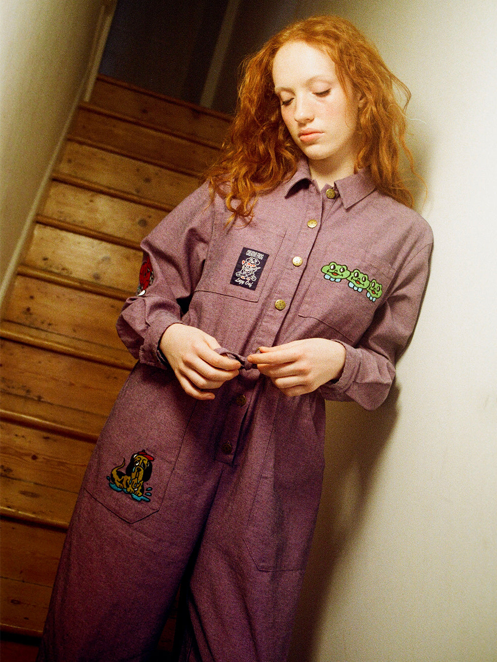 lazy oaf purple dress Lazy Oaf Purple Babydoll Smock Dress Heart Ruffle Size Medium Spring Casual