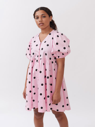 Lazy Oaf Polka Dot Puff Sleeve Dress