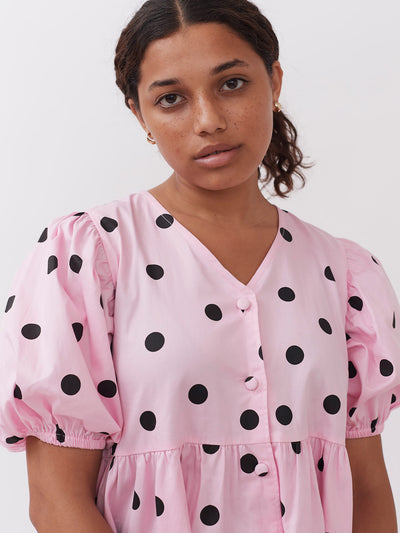 Lazy Oaf Polka Dot Puff Sleeve Dress