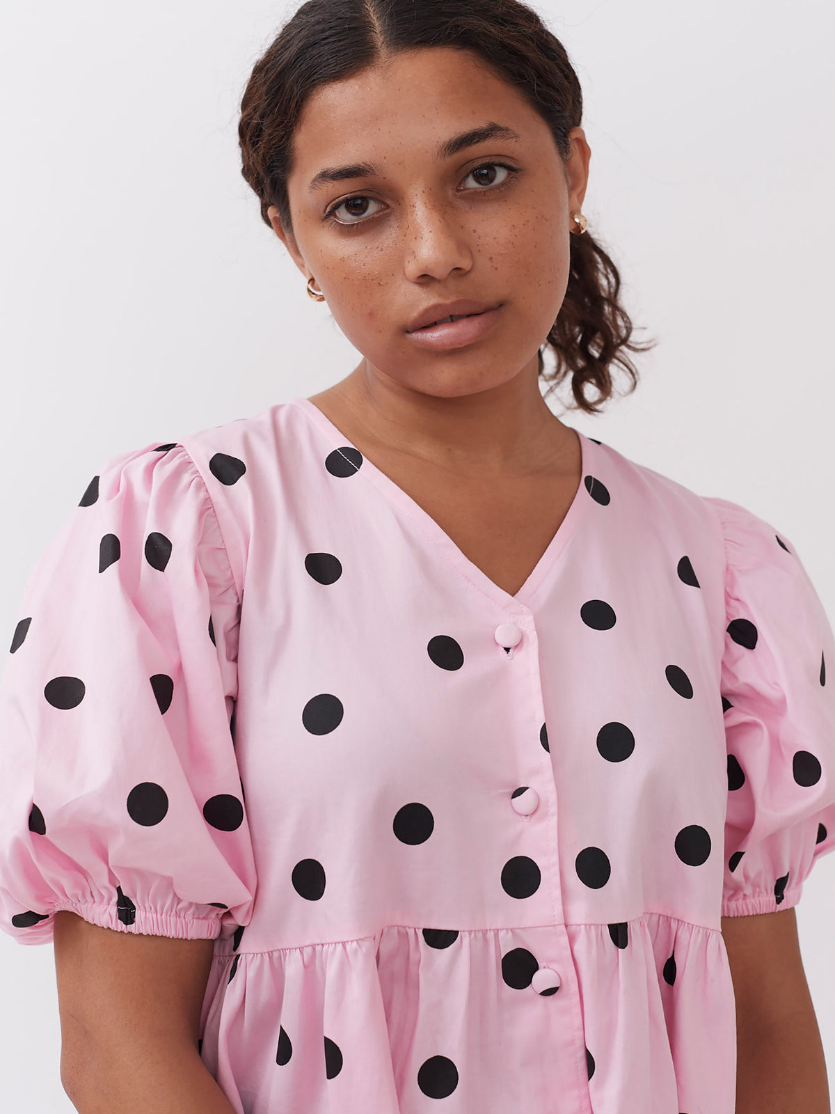 Lazy Oaf Polka Dot Puff Sleeve Dress