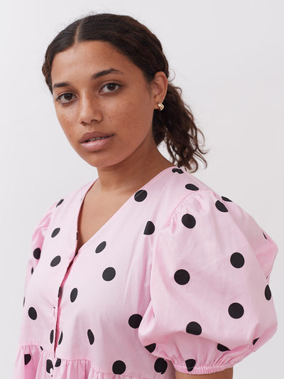 Lazy Oaf Polka Dot Puff Sleeve Dress