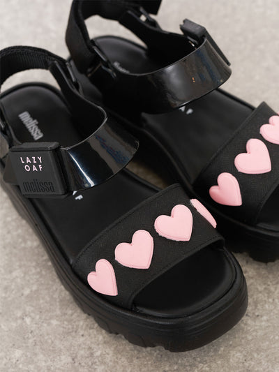 Melissa x LO Black & Pink Kick Off Sandal