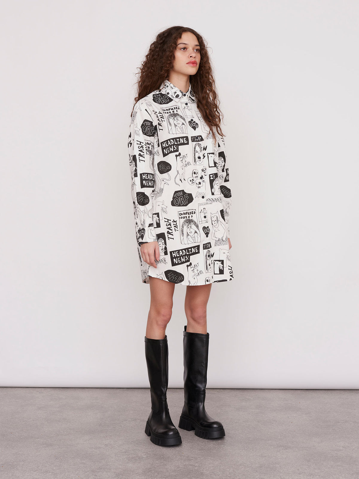 Lazy Oaf Band Poster Shirt Dress