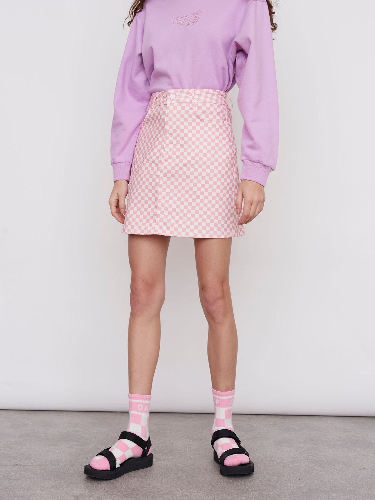Lazy Oaf Checkers Mini Skirt