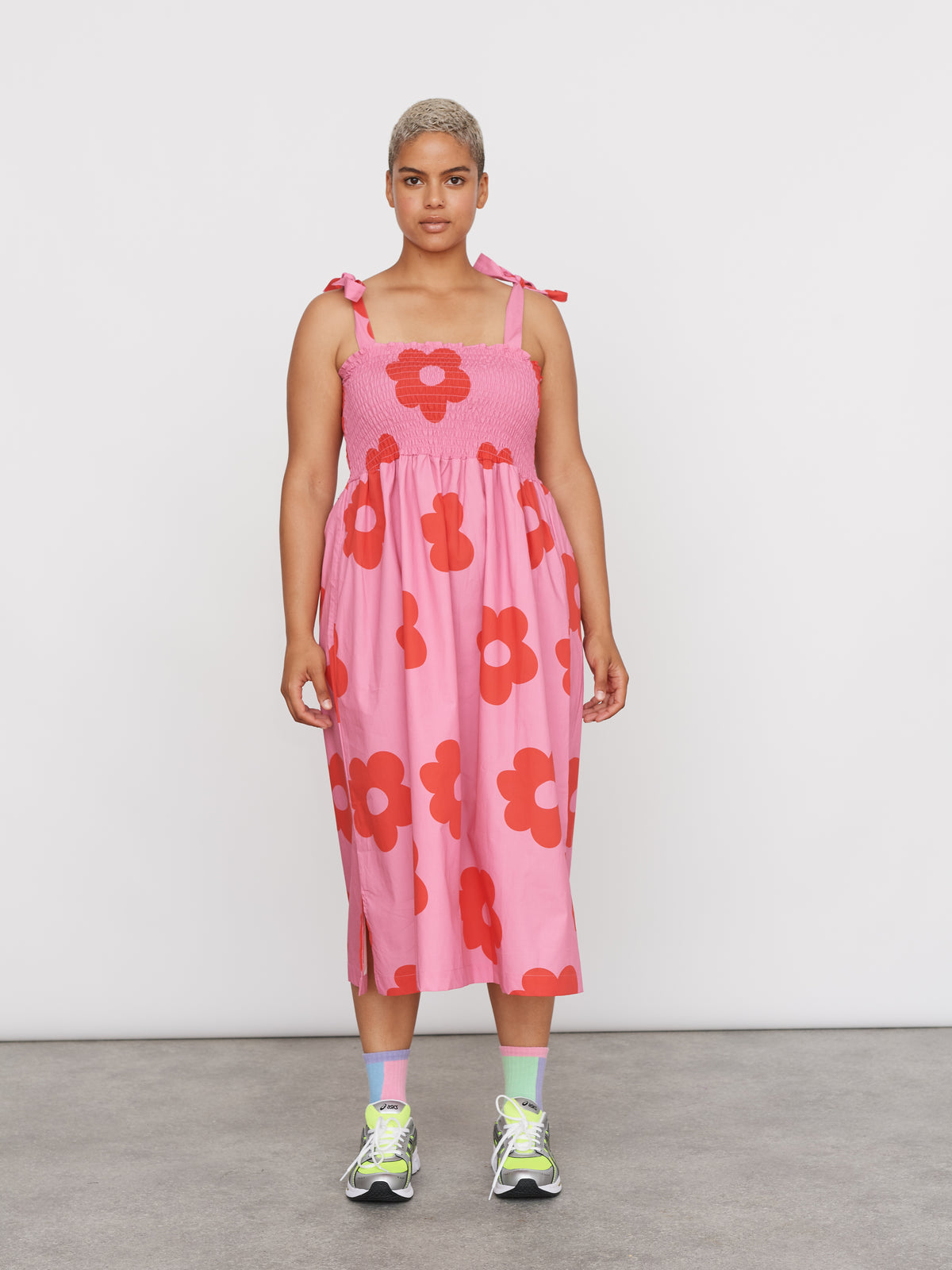 Lazy Oaf Red Flower Smock Dress
