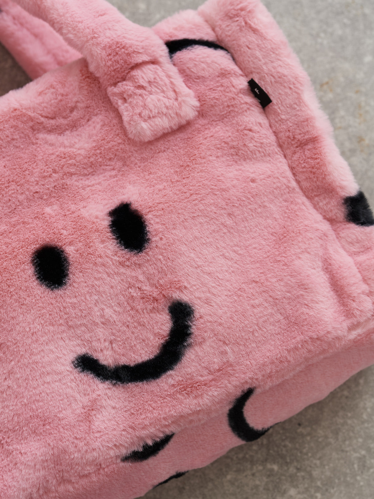 Happy Sad Faux Furry Bag