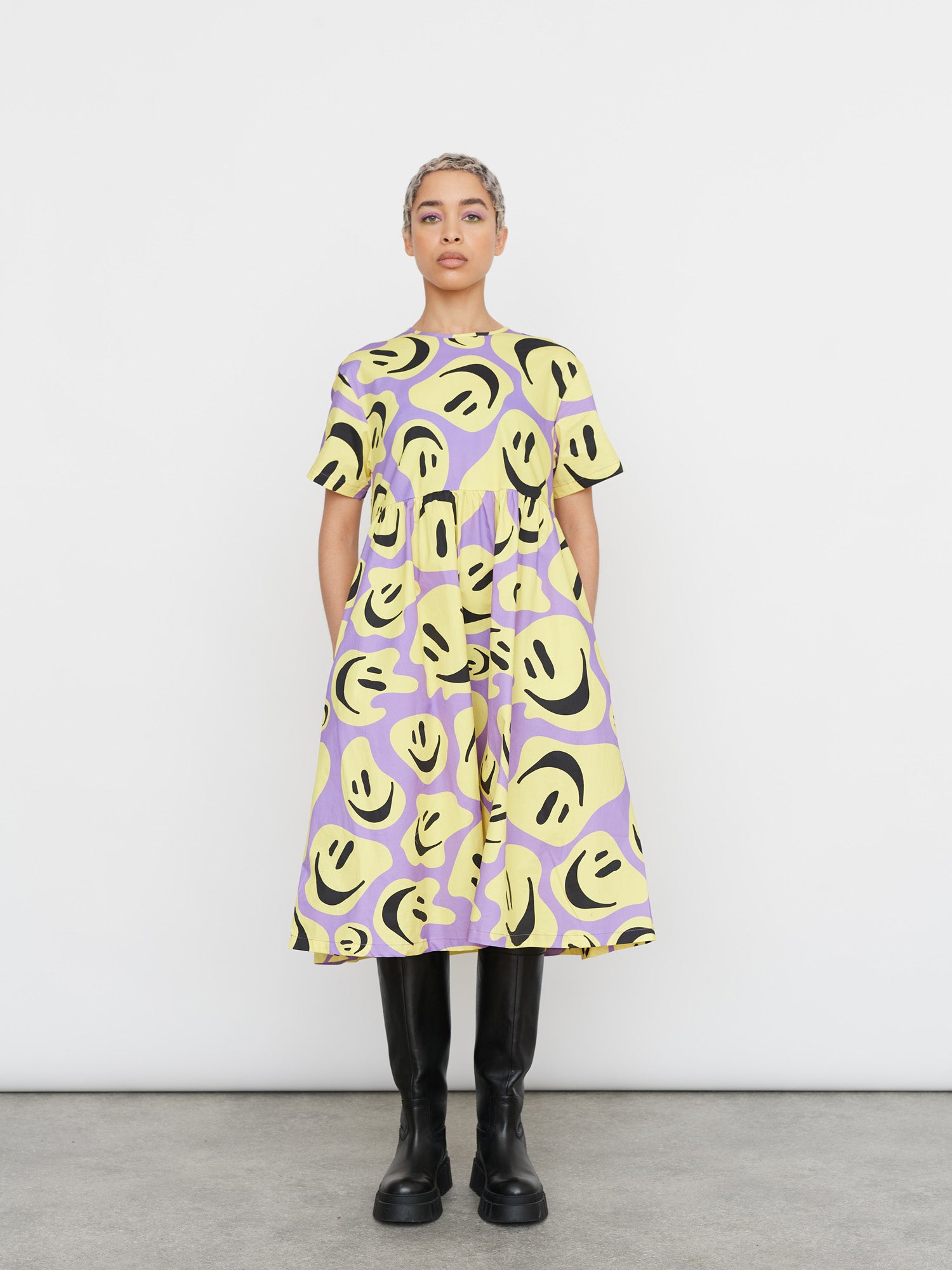 All The Smiles Smock Dress – Lazy Oaf