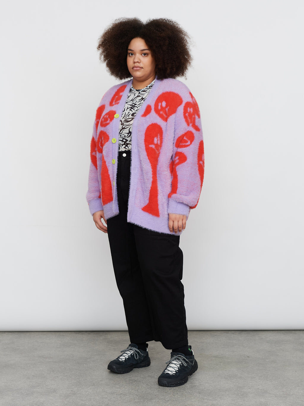 Lava Lamp Fluffy Knit Cardigan