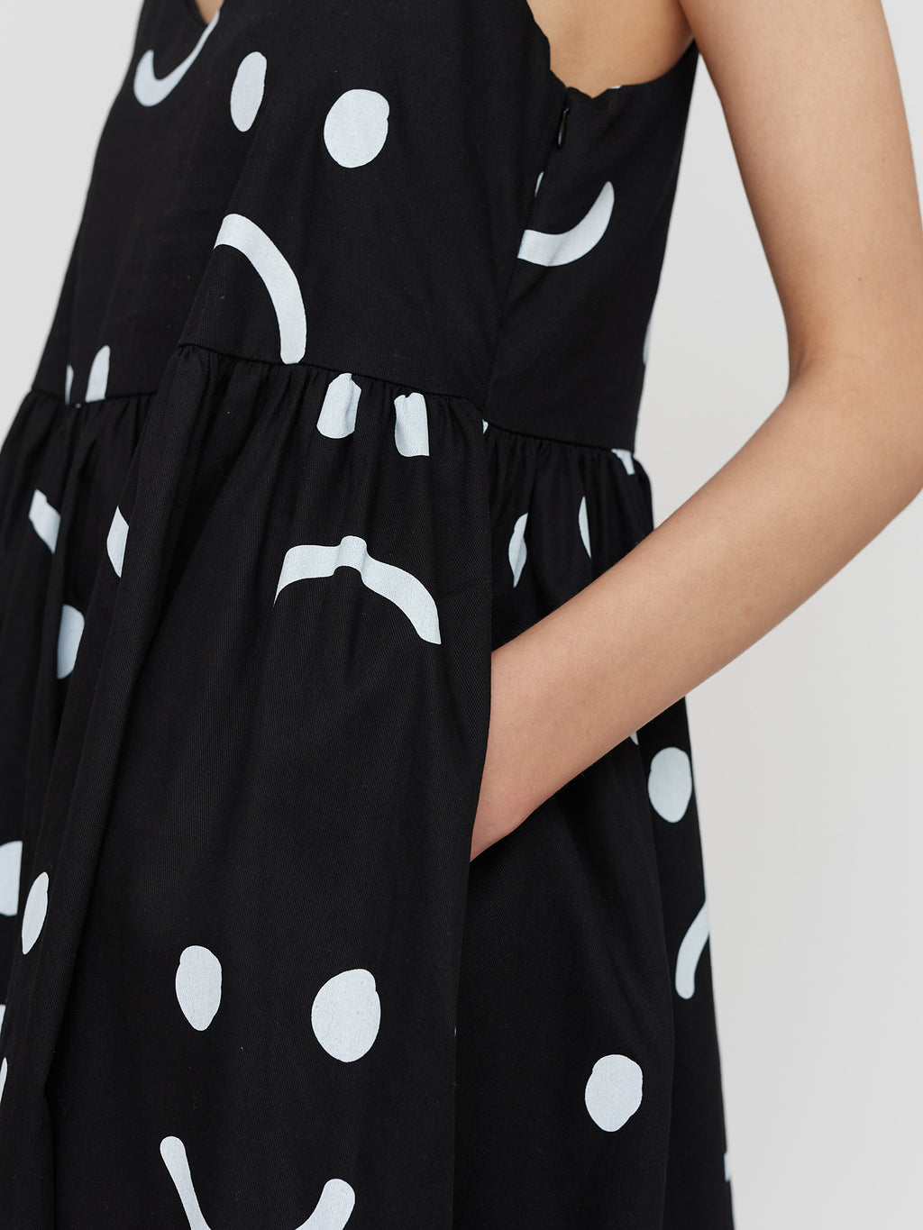 Happy Sad Black Tie Shoulder Dress - PRE-ORDER