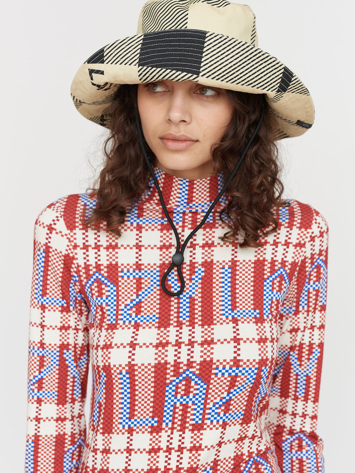Checked Out High Neck Top