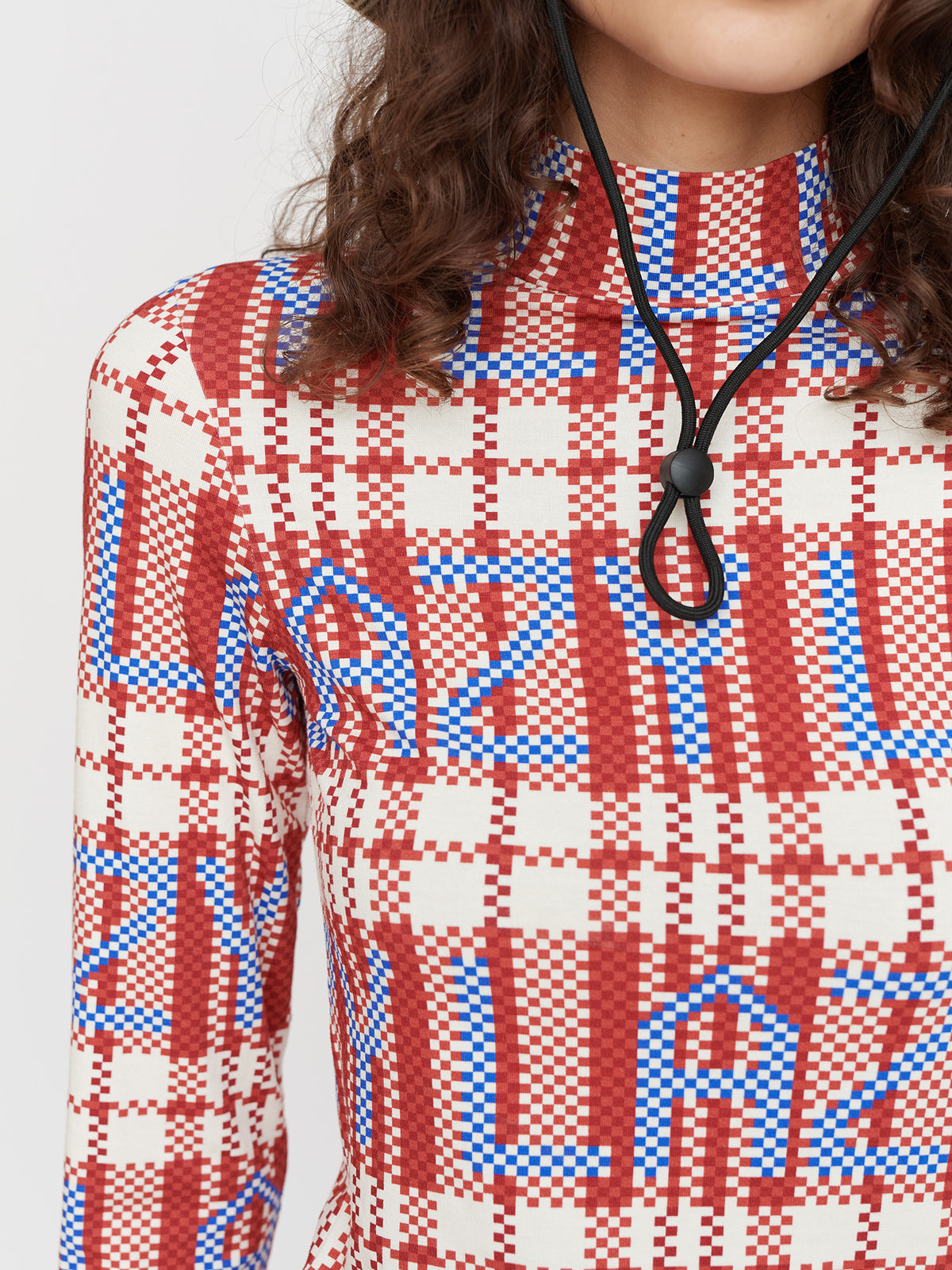 Checked Out High Neck Top