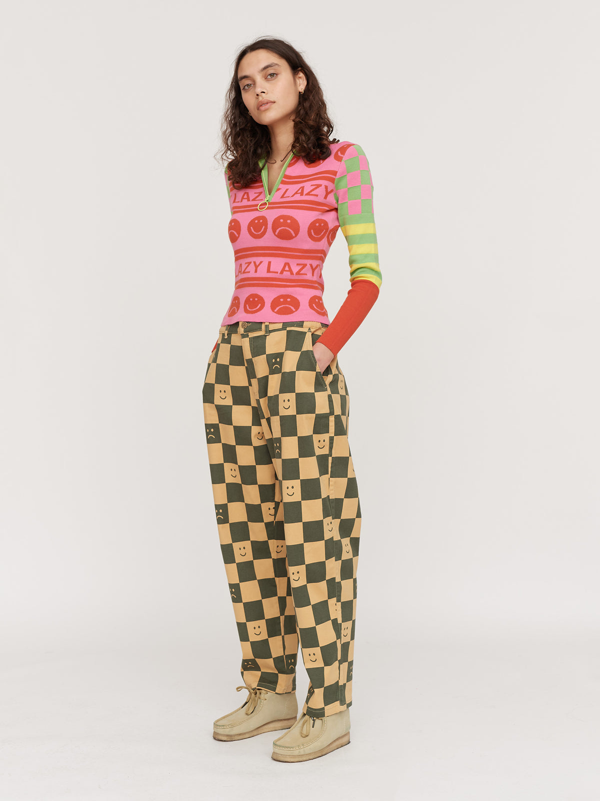 Mustard Checkerboard Tokyo Pants